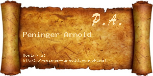 Peninger Arnold névjegykártya